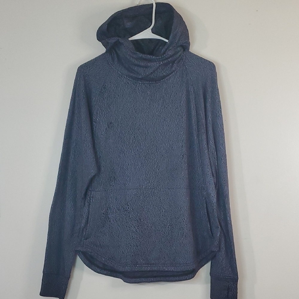 Lululemon Pick Up The Pace Hooded Longsleeve Size 10 Blue Speckled Performance